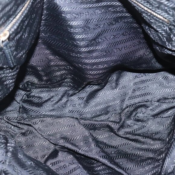 PRADA Hand Bag Nylon Black Gold Auth 141813 - Picture 11 of 16